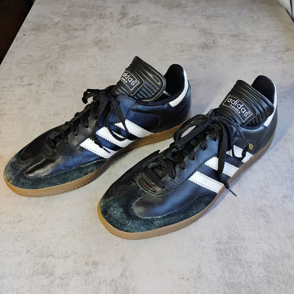 Adidas Samba OG Sneaker Black White Gum Bottom Mens 8.5 Suede Leather Classic‎
